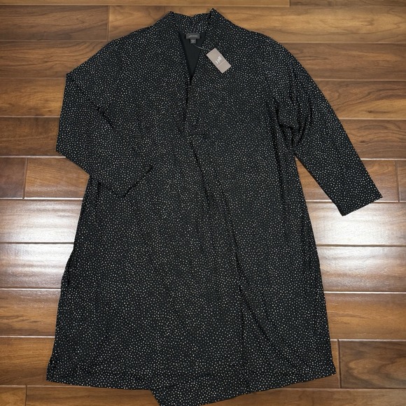 J. Jill Wearever Women's Size 3X Black White Polka Dot Jersey Popover Dress - Picture 1 of 10